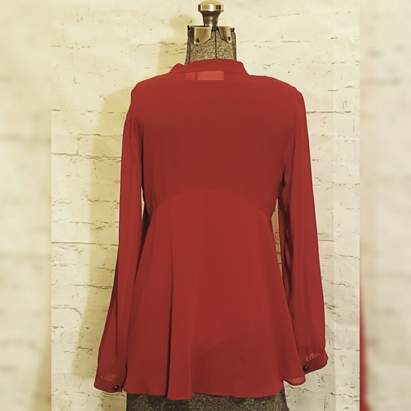 Chico's Semisheer Blouse Berry Red - Picture 2 of 6